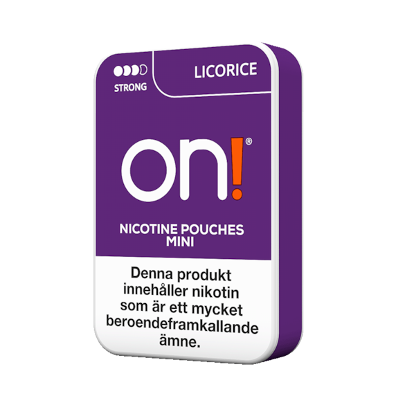 on! Licorice 6mg Mini Nicotine Pouches