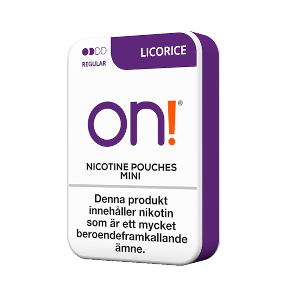 on! Licorice 3mg Mini Nicotine Pouches