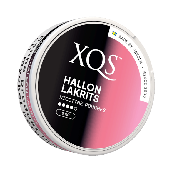 XQS Hallon Lakrits Slim Strong Nicotine Pouches