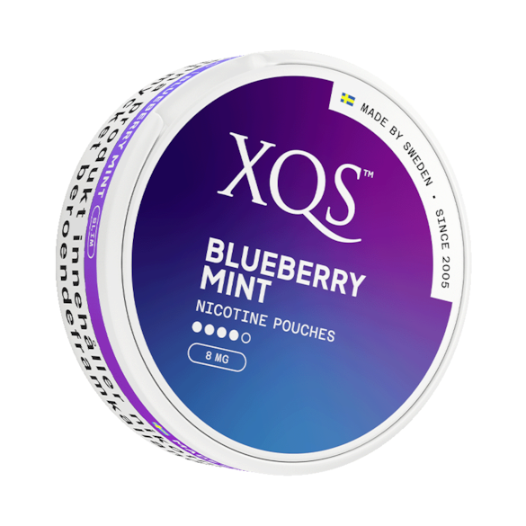 XQS Blueberry Mint Slim All White Nicotine Pouches