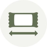 Snus-Icon mit Pfeil um das Thema Portionsgröße zu illustrieren