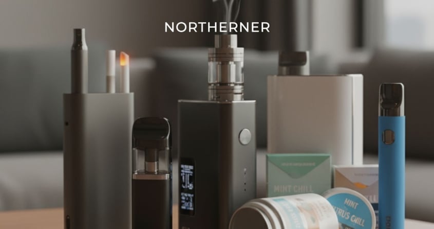 Ein Angebot an Snus- und Vape-Produkten symbolisieren den Vergleich zwischen beiden Methoden