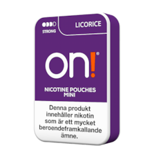 on! Licorice 6mg Mini Nicotine Pouches