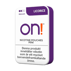 on! Licorice 3mg Mini Nicotine Pouches