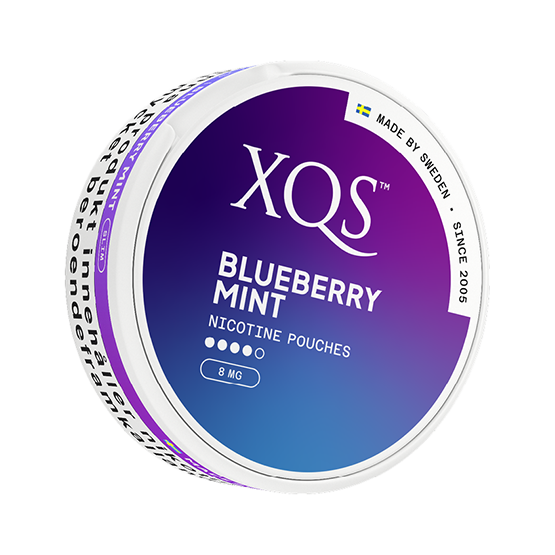XQS Blueberry Mint Slim All White Nicotine Pouches