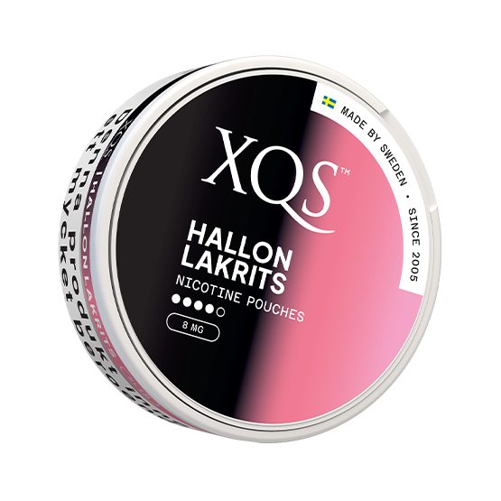 XQS Hallon Lakrits Slim Strong Nicotine Pouches
