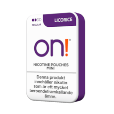 on! Licorice 3mg Mini Nicotine Pouches