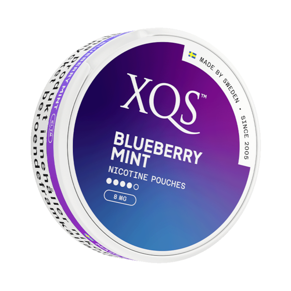 XQS Blueberry Mint Slim All White Nicotine Pouches