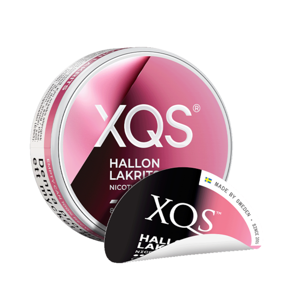 XQS Hallon Lakrits Slim Strong Nicotine Pouches