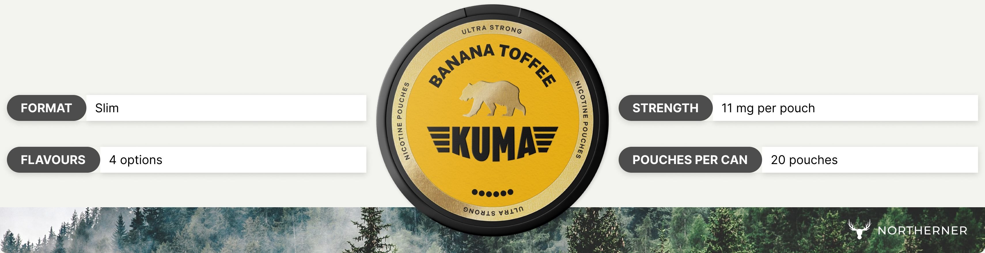 KUMA Banana Toffee white snus