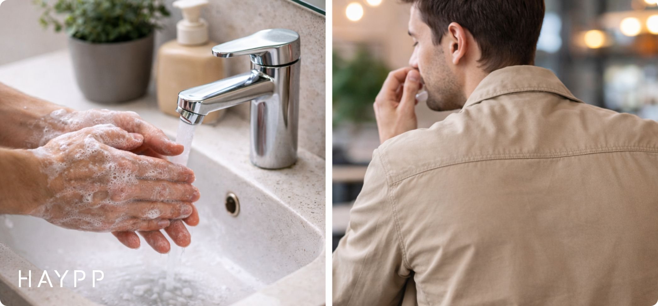 washing hands and turning away to remove pouch, two snus etiquette tips